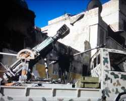 المدفع القناص الذي نجحت كتيبة إمام المتقين التابعة للمعارضة المسلحة بحلب في تطويره 